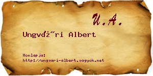 Ungvári Albert névjegykártya