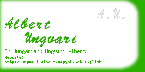 albert ungvari business card